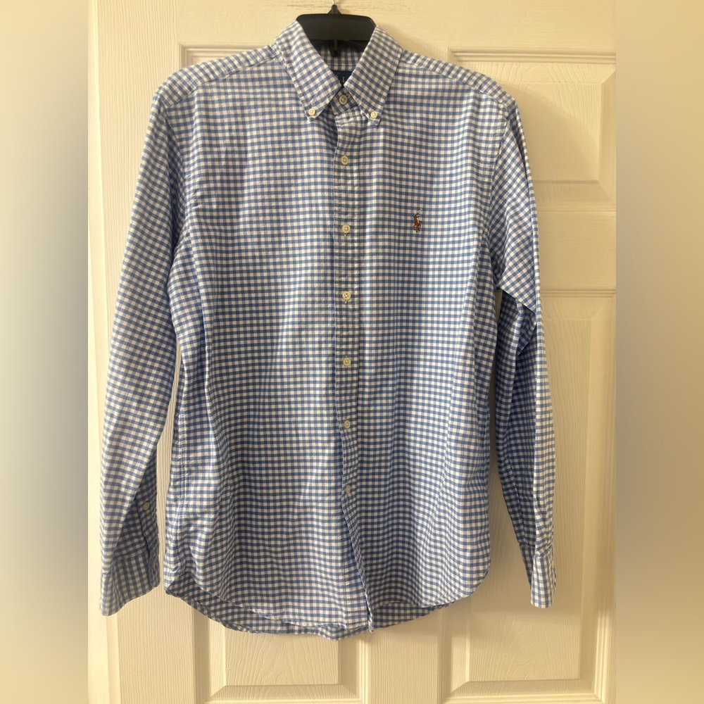 Ralph Lauren Blue and White Checkered Shirt